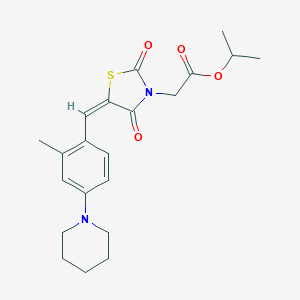 molecular formula C21H26N2O4S B313160 Isopropyl {5-[2-methyl-4-(1-piperidinyl)benzylidene]-2,4-dioxo-1,3-thiazolidin-3-yl}acetate 