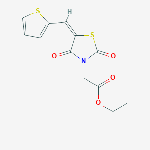 molecular formula C13H13NO4S2 B313161 Isopropyl [2,4-dioxo-5-(2-thienylmethylene)-1,3-thiazolidin-3-yl]acetate 