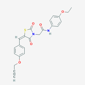 molecular formula C23H20N2O5S B313164 2-{2,4-dioxo-5-[4-(2-propynyloxy)benzylidene]-1,3-thiazolidin-3-yl}-N-(4-ethoxyphenyl)acetamide 