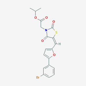 molecular formula C19H16BrNO5S B313167 Isopropyl (5-{[5-(3-bromophenyl)-2-furyl]methylene}-2,4-dioxo-1,3-thiazolidin-3-yl)acetate 