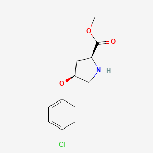 molecular formula C12H14ClNO3 B3131685 甲基(2S,4S)-4-(4-氯苯氧基)-2-吡咯烷酮羧酸酯 CAS No. 356558-50-4