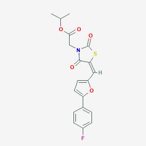molecular formula C19H16FNO5S B313169 Isopropyl (5-{[5-(4-fluorophenyl)-2-furyl]methylene}-2,4-dioxo-1,3-thiazolidin-3-yl)acetate 