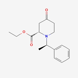 molecular formula C16H21NO3 B3131707 (S)-ethyl 4-oxo-1-((R)-1-phenylethyl)piperidine-2-carboxylate CAS No. 357154-19-9