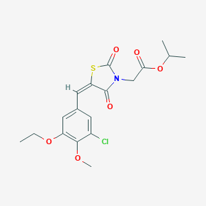 molecular formula C18H20ClNO6S B313171 Isopropyl [5-(3-chloro-5-ethoxy-4-methoxybenzylidene)-2,4-dioxo-1,3-thiazolidin-3-yl]acetate 