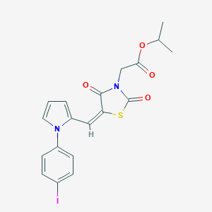 molecular formula C19H17IN2O4S B313174 isopropyl (5-{[1-(4-iodophenyl)-1H-pyrrol-2-yl]methylene}-2,4-dioxo-1,3-thiazolidin-3-yl)acetate 