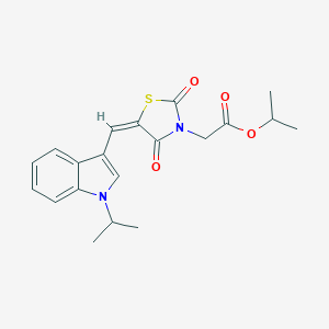 molecular formula C20H22N2O4S B313176 isopropyl {5-[(1-isopropyl-1H-indol-3-yl)methylene]-2,4-dioxo-1,3-thiazolidin-3-yl}acetate 