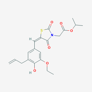 molecular formula C20H23NO6S B313179 Isopropyl [5-(3-allyl-5-ethoxy-4-hydroxybenzylidene)-2,4-dioxo-1,3-thiazolidin-3-yl]acetate 