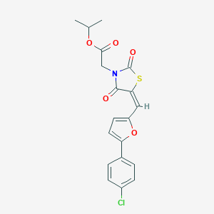 molecular formula C19H16ClNO5S B313183 Isopropyl (5-{[5-(4-chlorophenyl)-2-furyl]methylene}-2,4-dioxo-1,3-thiazolidin-3-yl)acetate 