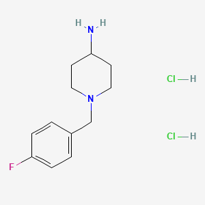 molecular formula C12H19Cl2FN2 B3131849 1-(4-Fluorobenzyl)piperidin-4-amine dihydrochloride CAS No. 358748-22-8