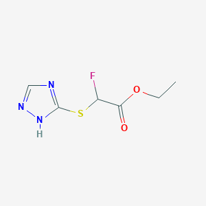 molecular formula C6H8FN3O2S B3131890 ethyl 2-fluoro-2-(1H-1,2,4-triazol-3-ylsulfanyl)acetate CAS No. 359459-92-0