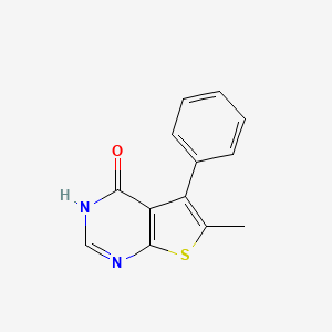 molecular formula C13H10N2OS B3131900 6-甲基-5-苯基-3H,4H-噻吩并[2,3-d]嘧啶-4-酮 CAS No. 35978-38-2