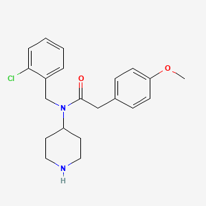 n-((2-Chlorophenyl)methyl)-n-(piperidin-4-yl)-4-methoxyphenylacetamide