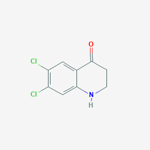molecular formula C9H7Cl2NO B3131924 6,7-dichloro-2,3-dihydro-1H-quinolin-4-one CAS No. 36054-26-9