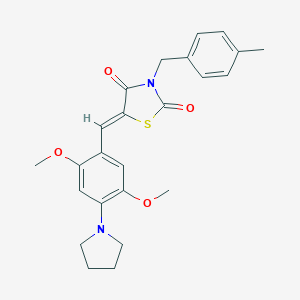 molecular formula C24H26N2O4S B313196 5-[2,5-Dimethoxy-4-(1-pyrrolidinyl)benzylidene]-3-(4-methylbenzyl)-1,3-thiazolidine-2,4-dione 