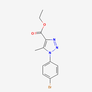 molecular formula C12H12BrN3O2 B3131975 Ethyl 1-(4-bromophenyl)-5-methyl-1H-1,2,3-triazole-4-carboxylate CAS No. 361990-21-8