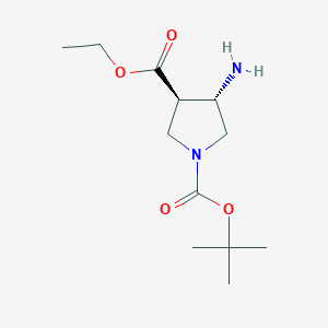 molecular formula C12H22N2O4 B3132001 (3R,4S)-1-tert-Butyl 3-ethyl 4-aminopyrrolidine-1,3-dicarboxylate CAS No. 362489-56-3