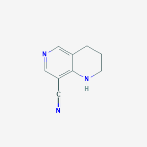 molecular formula C9H9N3 B3132012 1,2,3,4-四氢-1,6-萘啶-8-腈 CAS No. 362606-17-5