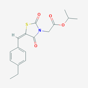molecular formula C17H19NO4S B313204 Isopropyl [5-(4-ethylbenzylidene)-2,4-dioxo-1,3-thiazolidin-3-yl]acetate 