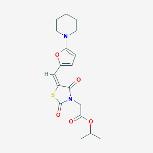 molecular formula C18H22N2O5S B313206 Isopropyl (2,4-dioxo-5-{[5-(1-piperidinyl)-2-furyl]methylene}-1,3-thiazolidin-3-yl)acetate 