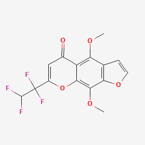 molecular formula C15H10F4O5 B3132095 4,9-Dimethoxy-7-(1,1,2,2-tetrafluoroethyl)furo[3,2-g]chromen-5-one CAS No. 363583-55-5