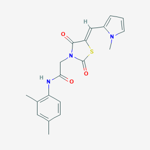 molecular formula C19H19N3O3S B313210 N-(2,4-dimethylphenyl)-2-{(5Z)-5-[(1-methyl-1H-pyrrol-2-yl)methylidene]-2,4-dioxo-1,3-thiazolidin-3-yl}acetamide 