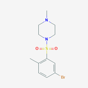 molecular formula C12H17BrN2O2S B3132103 1-((5-Bromo-2-methylphenyl)sulfonyl)-4-methylpiperazine CAS No. 364623-10-9