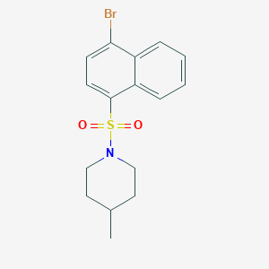 molecular formula C16H18BrNO2S B3132109 1-((4-溴萘-1-基)磺酰基)-4-甲基哌啶 CAS No. 364623-38-1