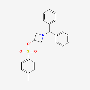 molecular formula C23H23NO3S B3132139 甲苯-4-磺酸 1-二苯甲基-氮杂环丁-3-基酯 CAS No. 36476-80-9