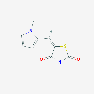 molecular formula C10H10N2O2S B313216 (5E)-3-methyl-5-[(1-methyl-1H-pyrrol-2-yl)methylidene]-1,3-thiazolidine-2,4-dione 