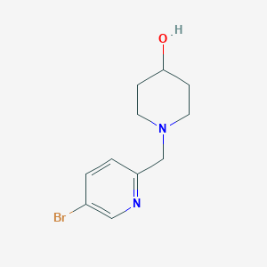 molecular formula C11H15BrN2O B3132160 1-[(5-Bromopyridin-2-yl)methyl]piperidin-4-ol CAS No. 364794-28-5