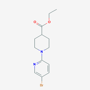 molecular formula C13H17BrN2O2 B3132173 乙酸1-(5-溴吡啶-2-基)哌啶-4-甲酸酯 CAS No. 364794-70-7