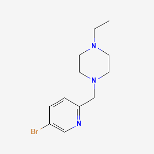 molecular formula C12H18BrN3 B3132184 哌嗪，1-[(5-溴-2-吡啶基)甲基]-4-乙基- CAS No. 364794-76-3