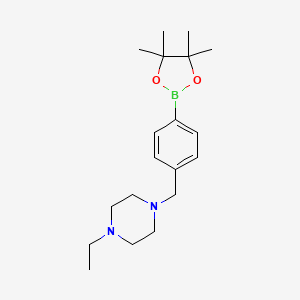 molecular formula C19H31BN2O2 B3132189 1-乙基-4-(4-(4,4,5,5-四甲基-1,3,2-二氧杂硼烷-2-基)苄基)哌嗪 CAS No. 364794-83-2