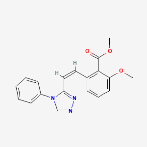 molecular formula C19H17N3O3 B3132236 2-甲氧基-6-[(Z)-2-(4-苯基-1,2,4-三唑-3-基)乙烯基]苯甲酸甲酯 CAS No. 365542-65-0