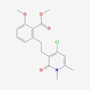 molecular formula C18H20ClNO4 B3132244 2-[2-(4-Chloro-1,6-dimethyl-2-oxo-1,2-dihydro-pyridin-3-yl)-ethyl]-6-methoxy-benzoic acid methyl ester CAS No. 365542-71-8