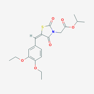 molecular formula C19H23NO6S B313227 Isopropyl [5-(3,4-diethoxybenzylidene)-2,4-dioxo-1,3-thiazolidin-3-yl]acetate 