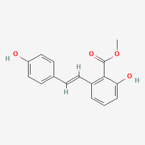 2-Hydroxy-6-[2-(4-hydroxy-phenyl)-vinyl]-benzoic acid methyl ester