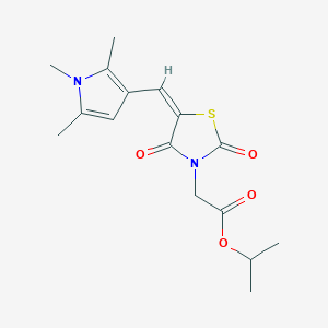 molecular formula C16H20N2O4S B313230 isopropyl {2,4-dioxo-5-[(1,2,5-trimethyl-1H-pyrrol-3-yl)methylene]-1,3-thiazolidin-3-yl}acetate 