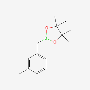 molecular formula C14H21BO2 B3132308 4,4,5,5-四甲基-2-(3-甲基苄基)-1,3,2-二氧杂硼烷 CAS No. 365564-12-1