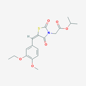 molecular formula C18H21NO6S B313231 Isopropyl [5-(3-ethoxy-4-methoxybenzylidene)-2,4-dioxo-1,3-thiazolidin-3-yl]acetate 