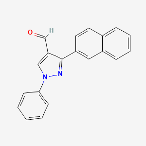 molecular formula C20H14N2O B3132331 3-(naphthalen-2-yl)-1-phenyl-1H-pyrazole-4-carbaldehyde CAS No. 36640-53-6