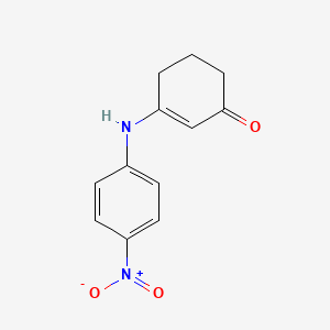 molecular formula C12H12N2O3 B3132338 3-[(4-Nitrophenyl)amino]cyclohex-2-en-1-one CAS No. 36646-76-1
