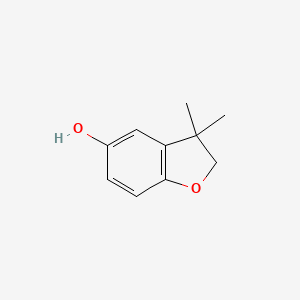 molecular formula C10H12O2 B3132355 3,3-二甲基-5-羟基-2,3-二氢苯并呋喃 CAS No. 36687-04-4