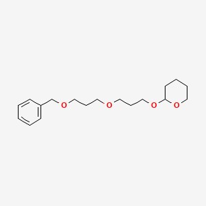 molecular formula C18H28O4 B3132381 2-(3-(3-(Benzyloxy)propoxy)propoxy)tetrahydro-2h-pyran CAS No. 367259-22-1