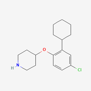 molecular formula C17H24ClNO B3132390 4-(4-氯-2-环己基苯氧基)哌啶 CAS No. 367501-21-1