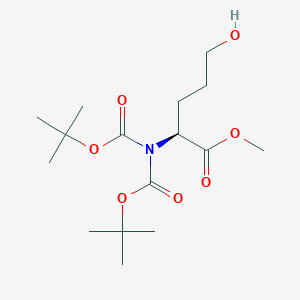 molecular formula C16H29NO7 B3132411 (S)-甲基 2-BI-((叔丁氧羰基)氨基)-5-羟基戊酸酯 CAS No. 367968-06-7