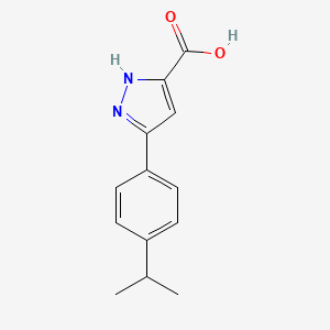 molecular formula C13H14N2O2 B3132423 3-(4-isopropylphenyl)-1H-pyrazole-5-carboxylic acid CAS No. 36825-86-2