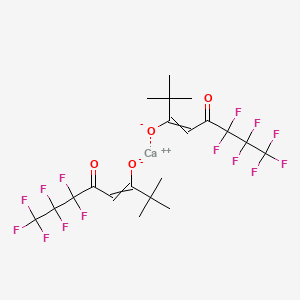 molecular formula C20H20CaF14O4 B3132437 Calcium;6,6,7,7,8,8,8-heptafluoro-2,2-dimethyl-5-oxooct-3-en-3-olate CAS No. 36885-29-7