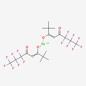 molecular formula C20H20BaF14O4 B3132438 Bis(2,2-dimethyl-6,6,7,7,8,8,8-heptafluoro-3,5-octanedionato)barium CAS No. 36885-31-1