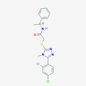 molecular formula C19H18Cl2N4OS B313248 2-{[5-(2,4-dichlorophenyl)-4-methyl-4H-1,2,4-triazol-3-yl]sulfanyl}-N-(1-phenylethyl)acetamide 